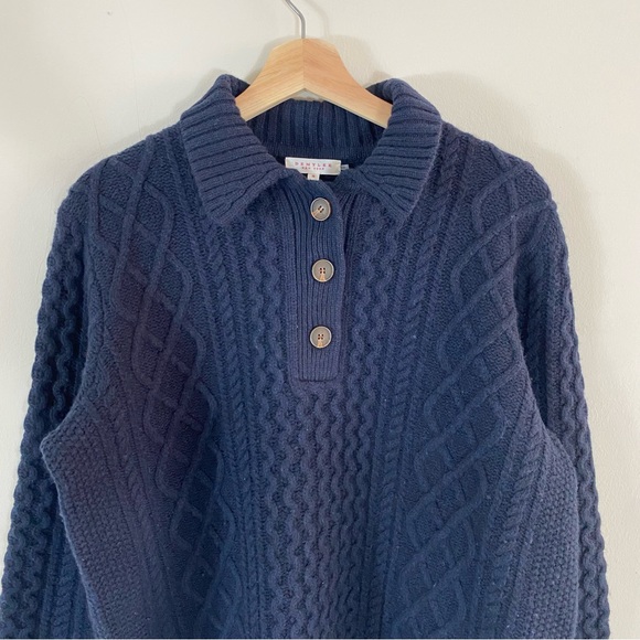 Demylee New York Cableknit Navy Blue Sweater 100% Wool - M - Picture 3 of 13